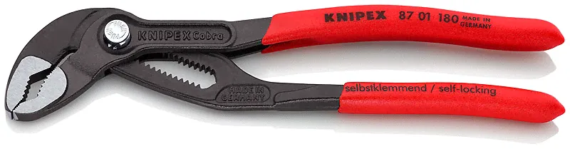 Высокотехнологичные сантехнические клещи KNIPEX Cobra® черненые 180 мм, Knipex KN-8701180