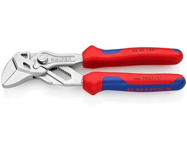 Клещи переставные - гаечный ключ, 27 мм (1"), L-150 мм, хром, 2-к ручки KNIPEX KN-8605150