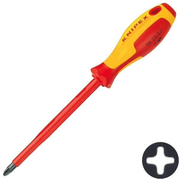 Отвертка диэлектрическая крестообразная PH2 100мм Knipex VDE 1000V