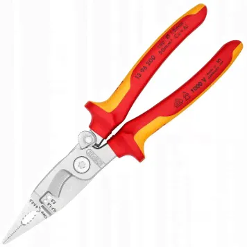 Электромонтажные клещи KNIPEX 13 96 200, с пружиной и фиксатором, хром, KN-1396200-0