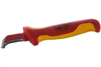 Knipex Нож для удаления изоляции VDE 1000V с пяткой нержавеющая хирургическая сталь L-180 мм-0